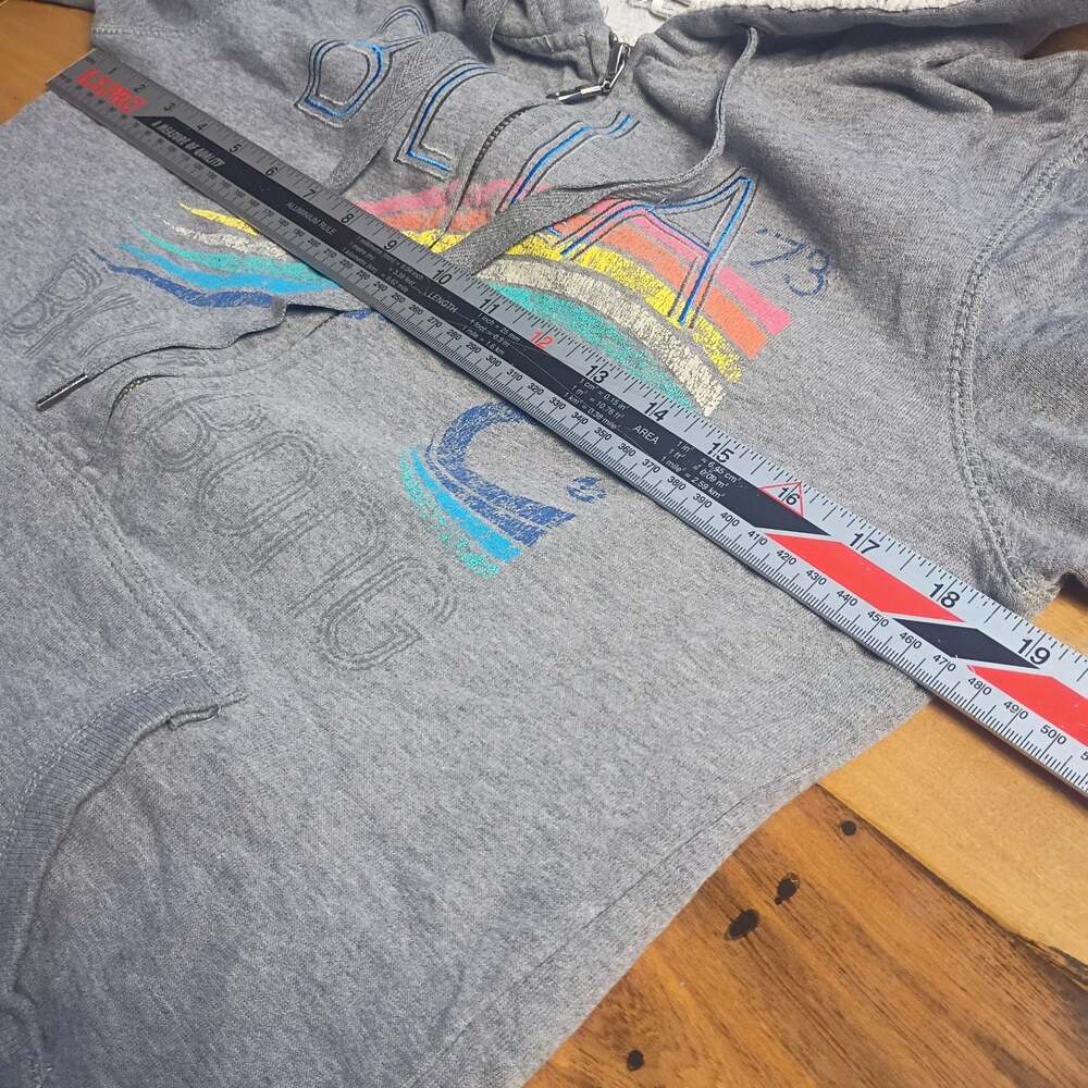 Y2K Billabong Women's Gray Sherpa-Lined Full Zip Hoodie size M - Picture 6 of 10